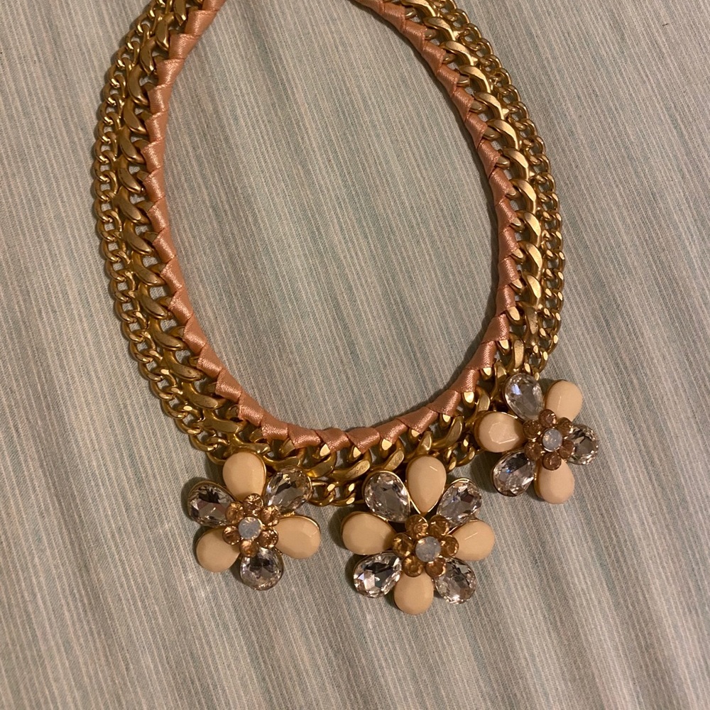 Gorgeous pink and gold statement necklace